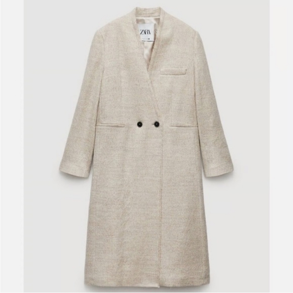 Zara Coat Beige Manteco Long
